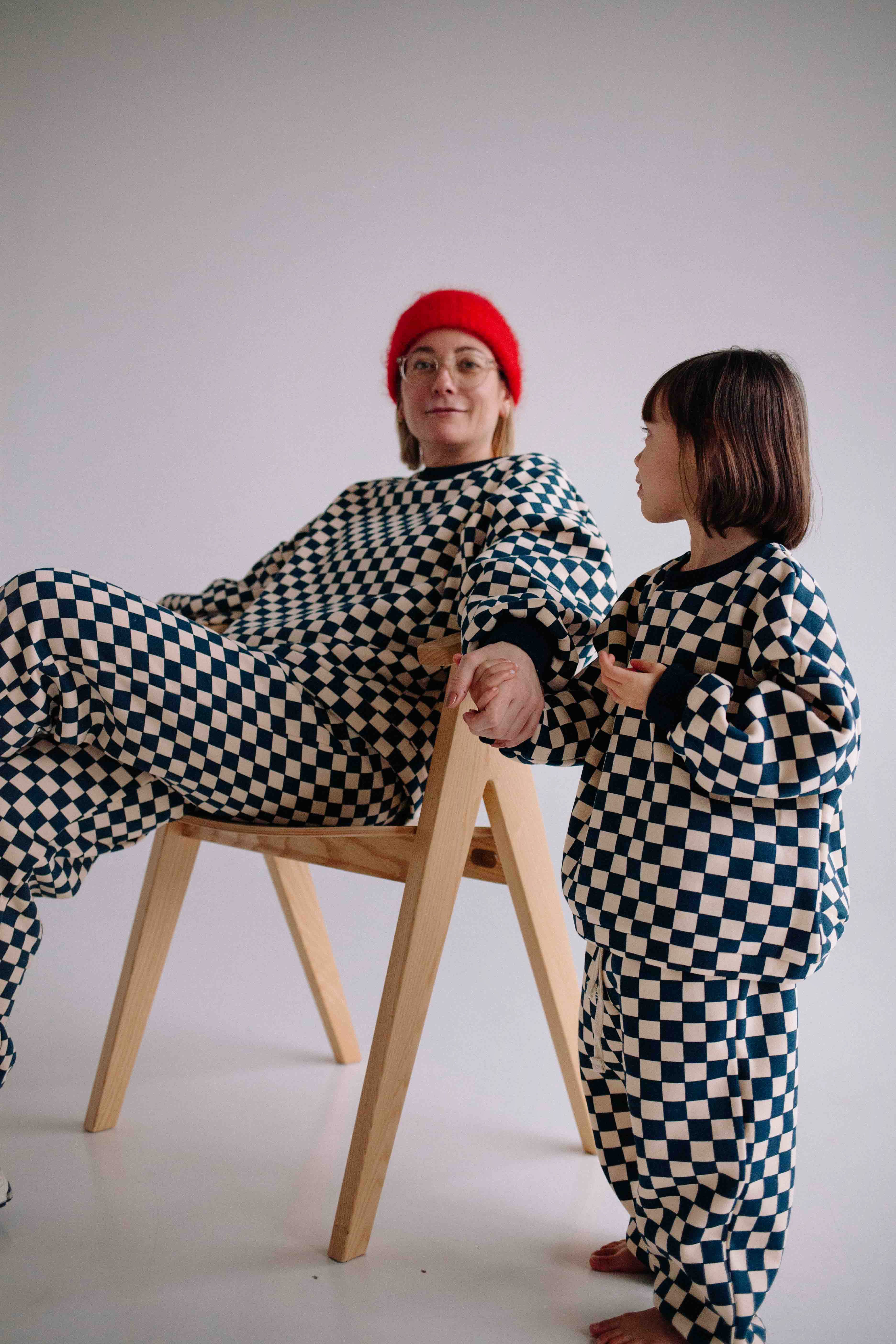 BLUE CHECKERS SET WOMAN - Image 4