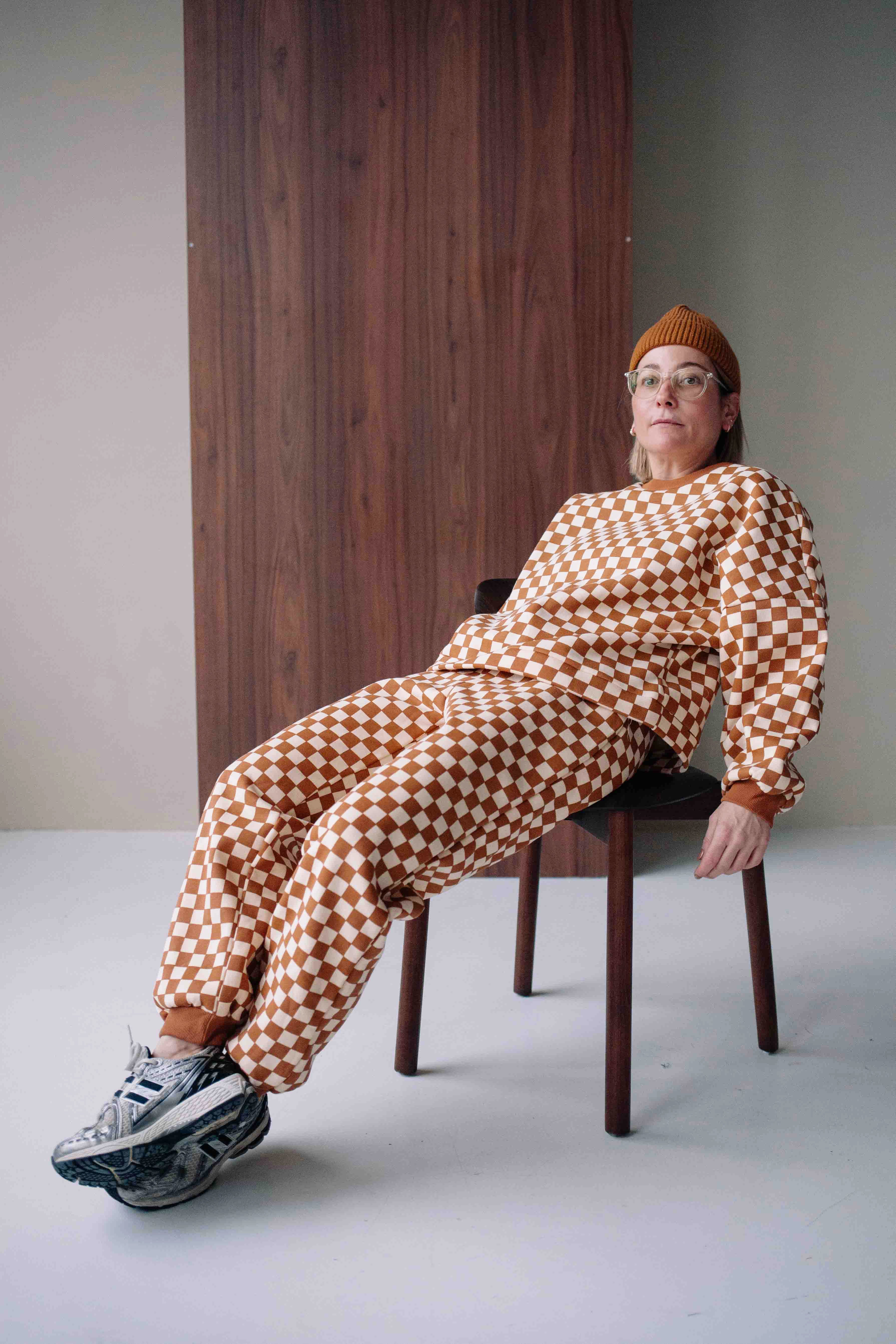 BROWN CHECKERS SET WOMAN - Image 6