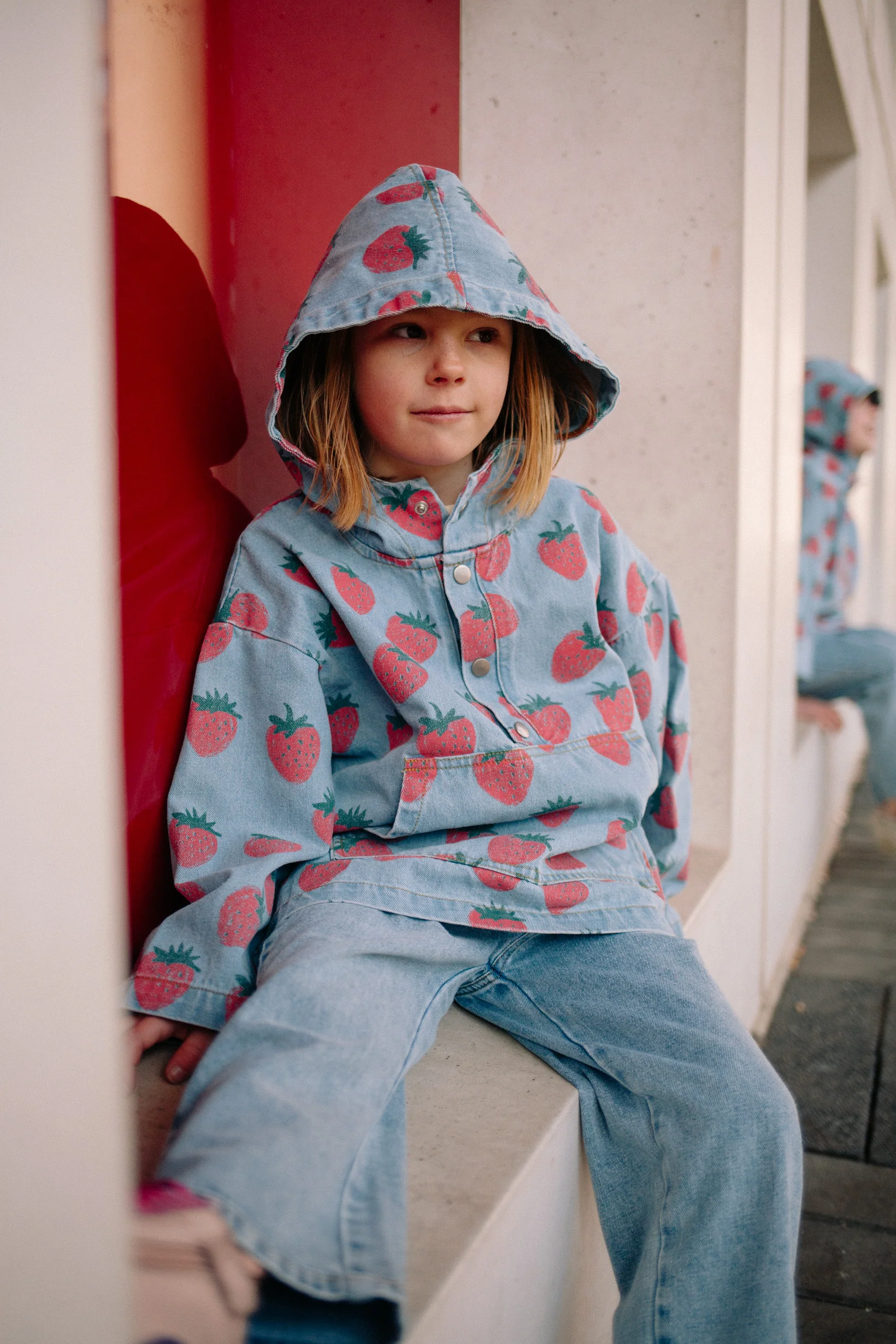 STRAWBERRY DENIM HOODIE - Image 5